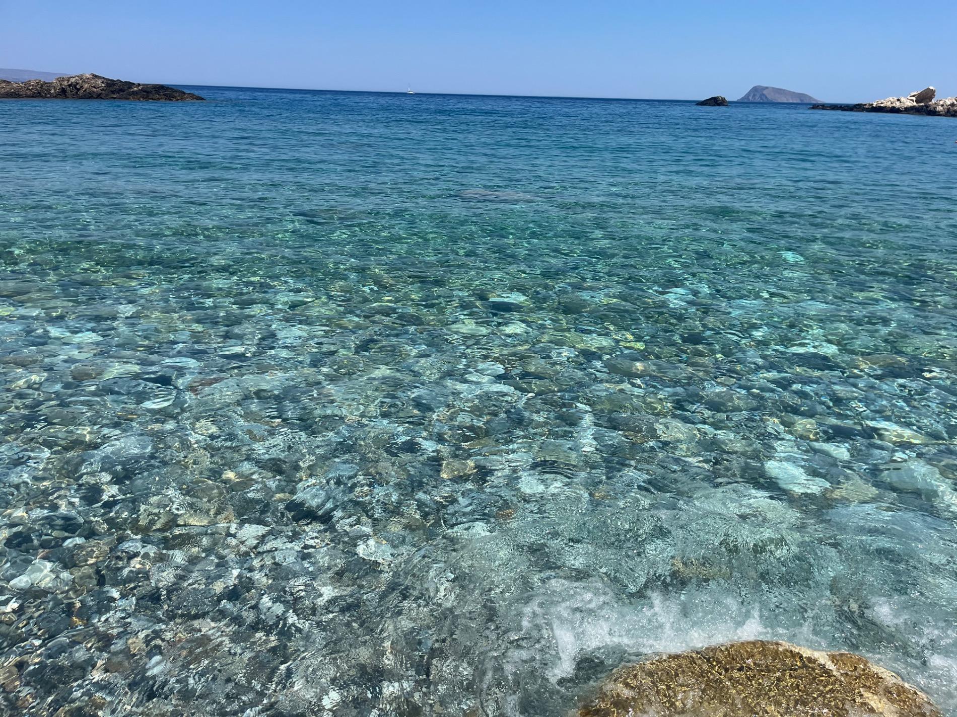 Foto de Frouzis beach respaldado por acantilados